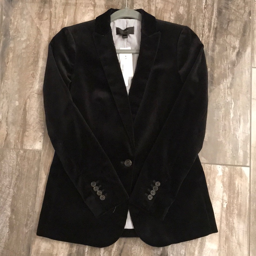 J Crew black velvet blazer
